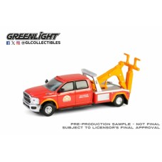 GL46160-E - 1/64 DUALLY DRIVERS SERIES 16  - 2022 RAM 3500 DUALLY WRECKER - RED AND ORANGE