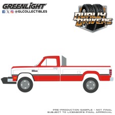GL46170-C - 1/64 DUALLY DRIVERS SERIES 17 - DODGE RAM D350 DUALLY 1993 - RED AND WHITE WITH EXHAUST AND BUMPER WEIGHTS