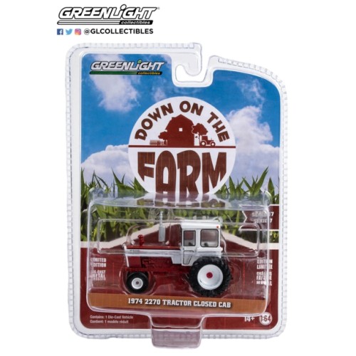 GL48070-C - 1/64 DOWN ON THE FARM SERIES 7 1974 2270 TRACTOR CLOSED CAB RED AND WHITE