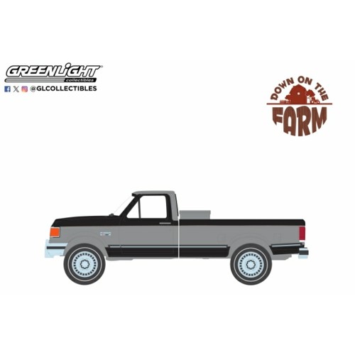 GL48100-E - 1/64 DOWN ON THE FARM SERIES 10 - 1990 FORD F-250 WITH TOOL BOX - RAVEN BLACK AND MEDIUM SILVER METALLIC COMBINATION TWO-TONE SOLID PACK