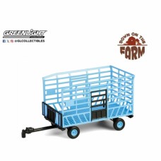 GL48100-F - 1/64 DOWN ON THE FARM SERIES 10 - BALE THROW WAGON - LIGHT BLUE SOLID PACK