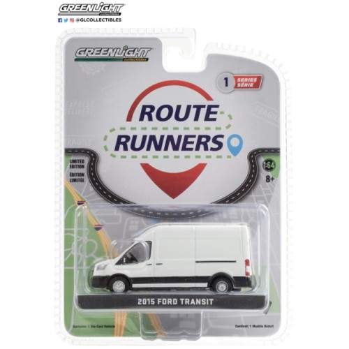 GL53010-A - 1/64 ROUTE RUNNERS SERIES 1 - 2015 FORD TRANSIT LWB HIGH ROOF - OXFORD WHITE