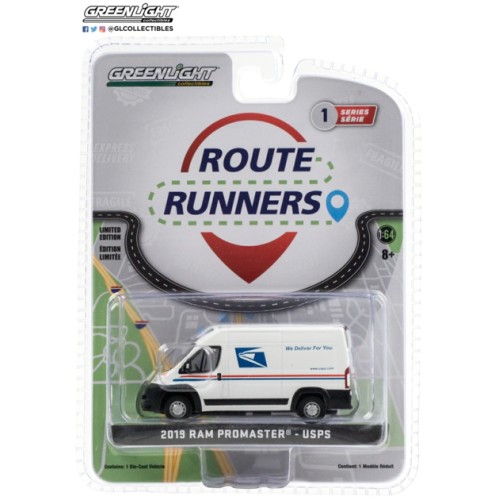 GL53010-F - 1/64 ROUTE RUNNERS SERIES 1 - 2019 RAM PROMASTER 2500 CARGO HIGH ROOF - UNITED STATES POSTAL SERVICE (USPS) SOLID PACK