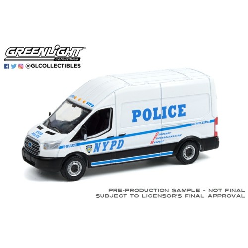 GL53030-A - 1/64 ROAD RUNNERS SERIES 2 2015 FORD TRANSIT LWB HIGH ROOF NYPD SOLID PACK