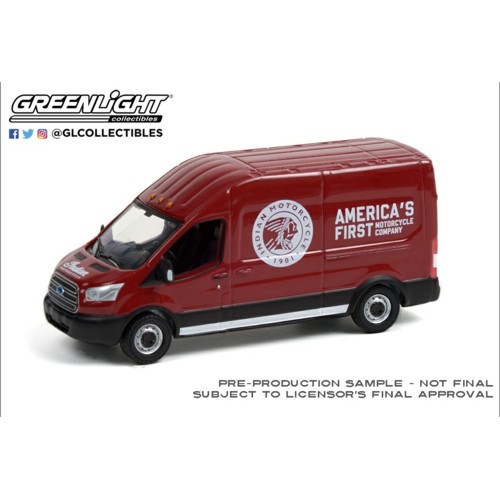GL53030-B - 1/64 ROAD RUNNERS SERIES 3 2015 FORD TRANSIT LWB HIGH ROOF INDIAN MOTORCYCLE SALES AND SERVICE SOLID PACK