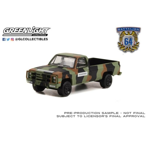 GL61020-D - 1/64 BATTALION 64 SERIES 2 - 1985 CHEVROLET M1008 CUCV US ARMY MILITARY POLICE CAMOUFLAGE