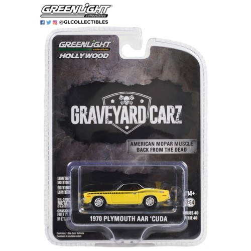 GL62010-D - 1/64 HOLLYWOOD SERIES 40 - GRAVEYARD CARZ (2012 -CURRENT TV SERIES) - 1970 PLYMOUTH AAR 'CUDA (SEASON 3 - AAR YOU READY FOR THIS) SOLID PACK