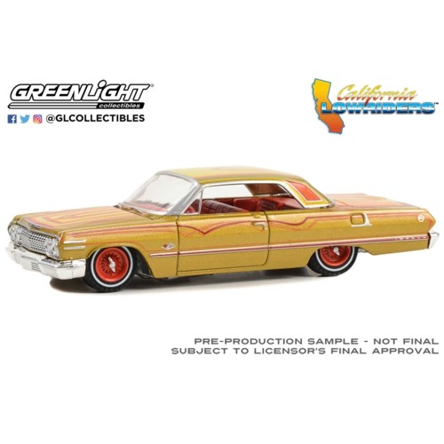GL63050-C - 1/64 CALIFORNIA LOWRIDERS SERIES 4 - 1963 CHEVROLET IMPALA SS - GOLD METALLIC AND RED SOLID PACK