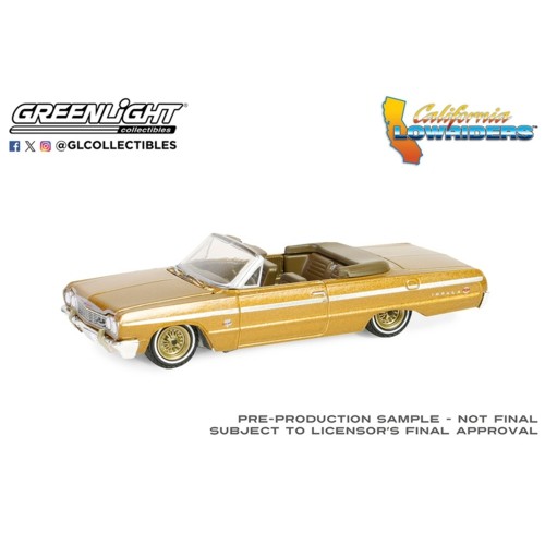 GL63060-D - 1/64 CALIFORNIA LOWRIDERS - SERIES 5 - 1964 CHEVROLET IMPALA CONVERTIBLE - GOLD SOLID PACK