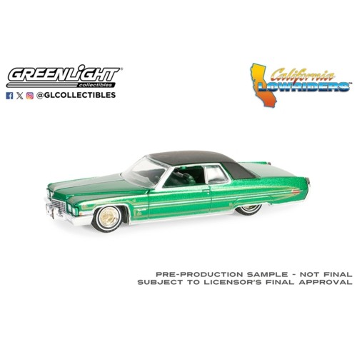 GL63060-E - 1/64 CALIFORNIA LOWRIDERS - SERIES 5 - 1971 CADILLAC COUPE DEVILLE - GREEN AND GOLD SOLID PACK