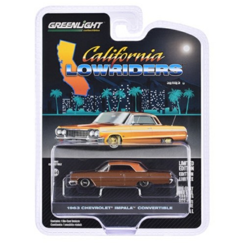 GL63070-C - 1/64 CALIFORNIA LOWRIDERS SERIES 6 - 1963 CHEVROLET IMPALA SS CONVERTIBLE TOP UP - BRONZE METALLIC