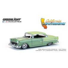 GL63080-A - 1/64 CALIFORNIA LOWRIDERS SERIES 7 - CHEVROLET BEL AIR LOWRIDER 1956 - CROCUS YELLOW AND LAUREL GREEN TWO-TONE
