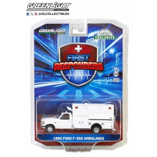 GL67061 - 1/64 FIRST RESPONDERS - 1992 FORD F-350 AMBULANCE - WHITE