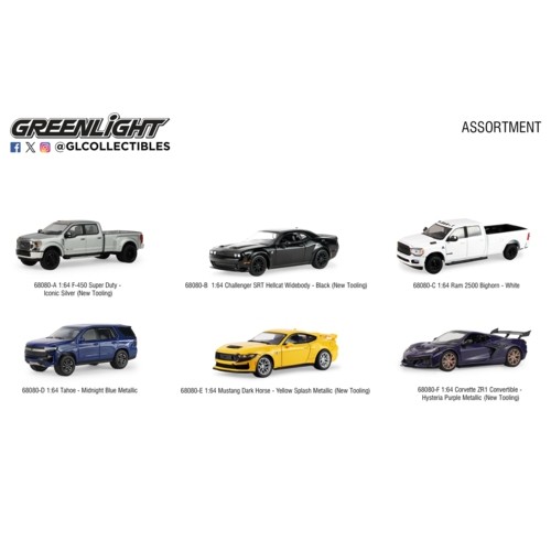 GL68080 - 1/64 AUTO MALL SERIES 8 - (6 CAR SET) 6 PCS ASSORTMENT GL68080 - 1/64 AUTO MALL SERIES 8 - (6 CAR SET) 6 PCS ASSORTMENT