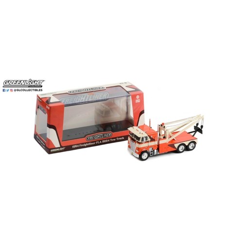 GL86631 - 1/43 1984 FREIGHTLINER FLA 9664 TOW TRUCK ORANGE/WHITE AND BROWN