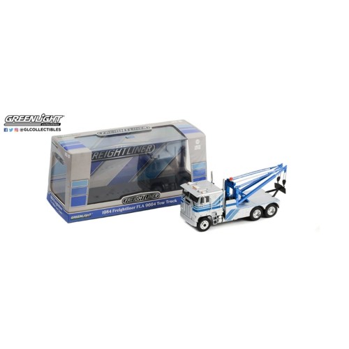 GL86632 - 1/43 1984 FREIGHTLINER FLA 9664 TOW TRUCK SILVER WITH BLUE STRIPES