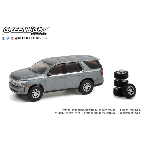 GL97110-E - 1/64 THE HOBBY SHOP SERIES 11 - 2021 CHEVROLET TAHOE WITH SPARE TYRES SATIN STEEL METALLIC SOLID PACK