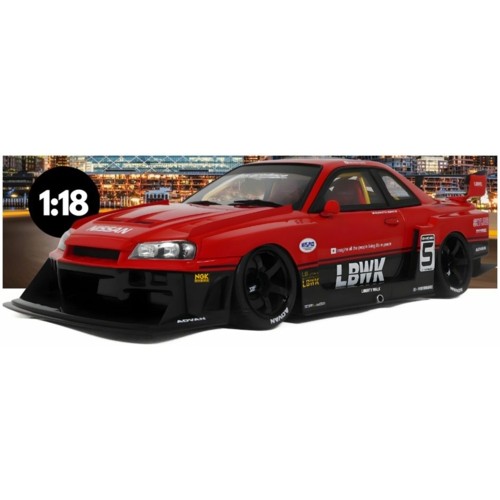 GTS570 - 1/18 NISSAN SKYLINE R34 GT R LB SUPER SILHOUETTE RED 2020