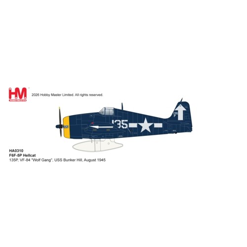 HA0310 - 1/32 F6F-5P HELLCAT, 135P, VF-84 - WOLF GANG, USS BUNKER HILL,  AUGUST 1945