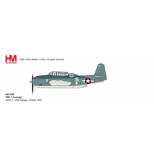 HA1225 - 1/72 TBF-1 AVENGER, WHITE 5, USS RANGER, 9 SEPT 1943