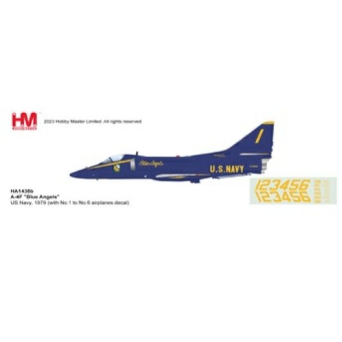 HA1438B - 1/72 A-4F BLUE ANGELS US NAVY, 1979 SEASON WITH NO.1 TO NO.6 AIRPLANES DECAL