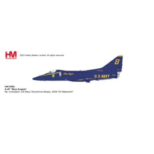 HA1438C - 1/72 A-4E BLUE ANGELS NO. 8 AIRPLANE, US NAVY  TOKUSHIMA AIRBASE, 2008 DR NAKANISHI