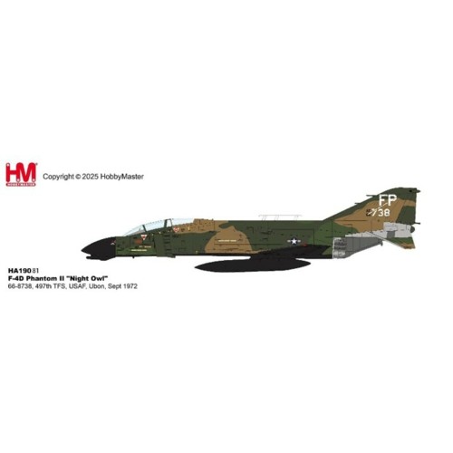 HA19081 - 1/72 F-4D PHANTOM II NIGHT OWL 66-8738, 497TH TFS, USAF, UBON, SEPT 1972