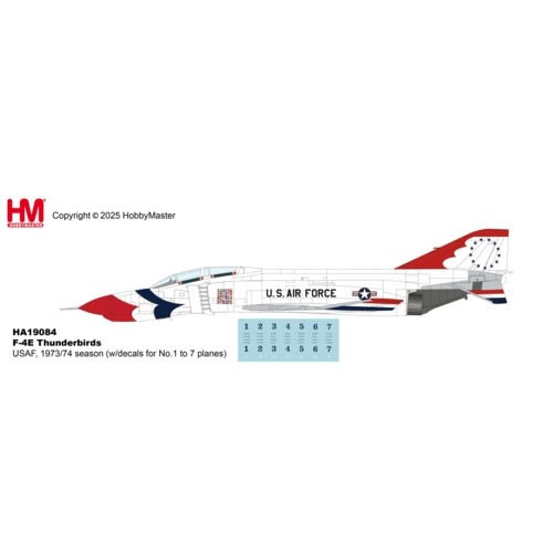 HA19084 - 1/72 F-4E THUNDERBIRDS USAF, 1973/74 SEASON (W/DECALS FOR NO.1 TO 7 PLANES)