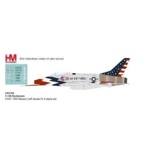 HA2124 - 1/72 F-100 SKYBLAZERS USAF, 1960 SEASON (WITH DECALS FOR 6 AIRPLANES)