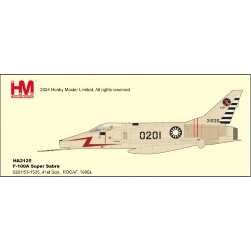 HA2125 - 1/72 F-100D SUPER SABRA 020/51-1535. 41ST SQN, ROCAF
