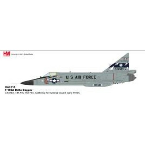 HA3115 - 1/72 F-102A DELTA DAGGER 0-61363, 196 FIS, 163 FIG, CALIFORNIA AIR NATIONAL GUARD, EARLY 1970S