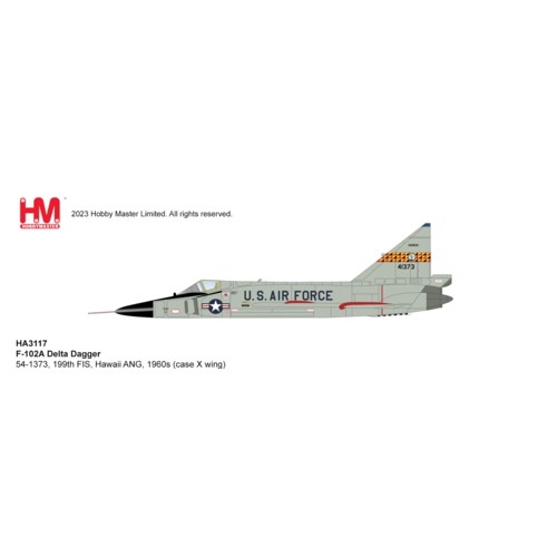 HA3117 - 1/72 F-102A DELTA DAGGER54-1373, 199TH FIS, HAWAII ANG, 1960S (CASE X WING)