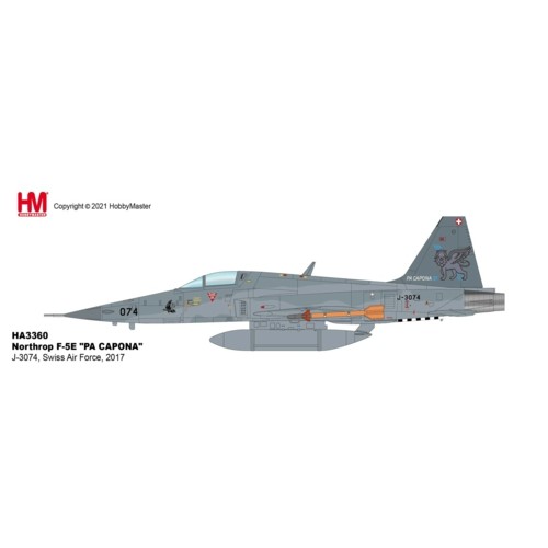 HA3360 - 1/72 NORTHROP F-5E PA CAPONA J-3074, SWISS AIR FORCE, 2017