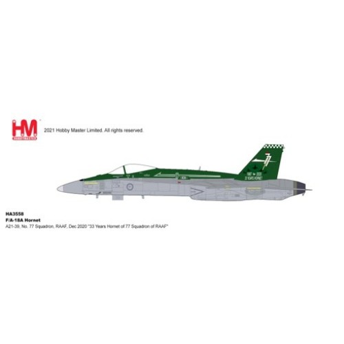 HA3558 - 1/72 F/A-18A HORNET A21-39, NO. 77 SQUADRON, RAAF, DEC 2020 33 YEARS HORNET OF 77 SQUADRON OF RAAF