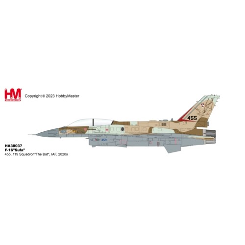 HA38037 - 1/72 F-16I SUFA455, 119 SQUADRON THE BAT, IAF (WITH 4 X MK.117)