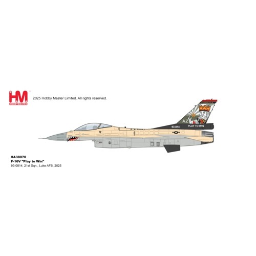 HA38070 - 1/72 F-16V PLAY TO WIN 93-0814, 21ST SQN., LUKE AFB, 2025