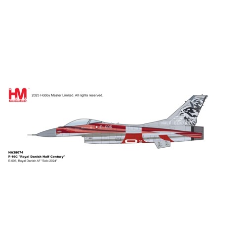 HA38074 - 1/72 F-16C - ROYAL DANISH HALF CENTURY - E-006, ROYAL DANISH AF - SOLO 2024