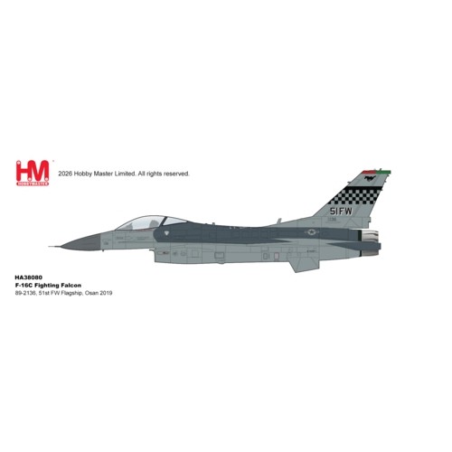 HA38080 - 1/72 F-16C FIGHTING FALCON - 89-2136, 51ST FW FLAGSHIP, OSAN 2019