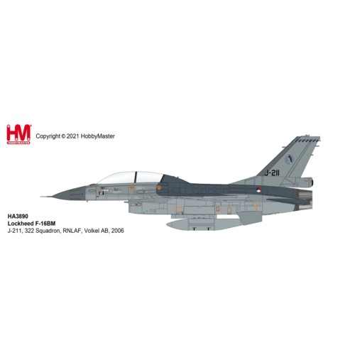 HA3890 - 1/72 LOCKHEED F-16BM J-211, 322 SQUADRON, RNLAF, VOLKEL AB, 2006