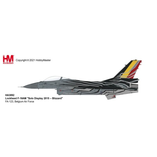 HA3892 - 1/72 LOCKHEED F-16AM SOLO DISPLAY 2015 BLIZZARD FA-123, BELGIUM AIR FORCE