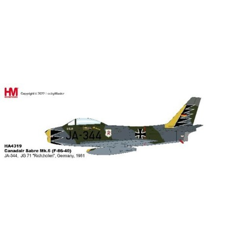 HA4319 - 1/72 SABRE MK.6 (F-86F-40) JA-344, JG 71 RICHTHOFEN, GERMANY, 1961