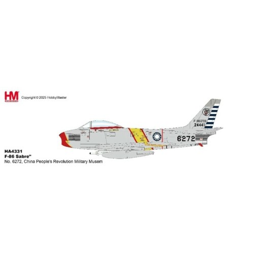 HA4331 - 1/72 F-86 SABRE NO. 6272, CHINA PEOPLES REVOLUTION MILITARY MUSEM