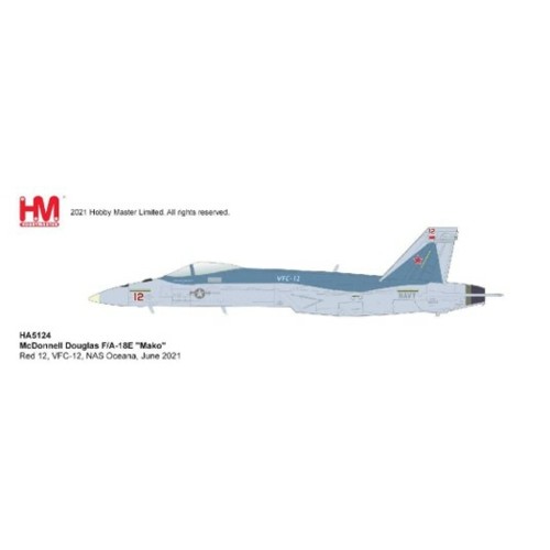 HA5124 - 1/72 MCDONNELL DOUGLAS F/A-18E MAKO RED 12, VFC-12, NAS OCEANA, JUNE 2021