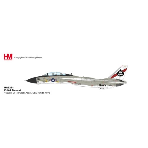 HA5261 - 1/72 F-14A, TOMCAT, 160388, VF-41, BLACK ACES, USS NIMITZ, 1978
