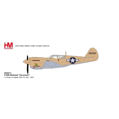 HA5511 - 1/72 P-40N WARHAWK GERONIMO LT. BRUCE CAMPBELL, 45TH FS, DEC, 1943