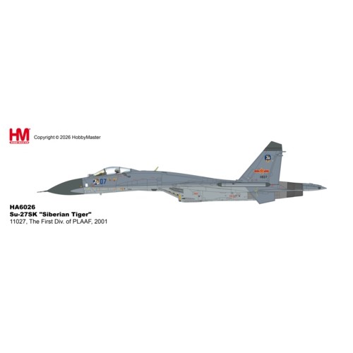 HA6026 - 1/72 SU-27K SIBERIAN TIGER - 11027, THE FIRST DIV. OF PLAAF, 2001