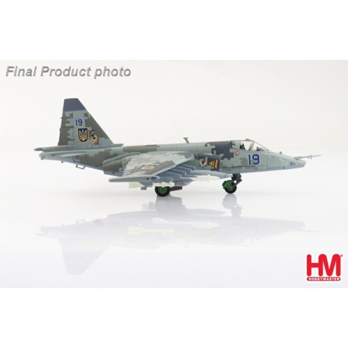 HA6110 - 1/72 SU-25M1 LT. COL. ZHYBROV (LOW VIS. SCHEME) BLUE 19, 299TH TACTICAL AVIATION BRIGADE,  UKRAINE AF, FEB 2022 (W/2 X KH-25ML, 4 X S-24B)
