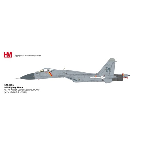 HA6409c - 1/72 J-15 FLYING SHARK  NO. 70, AIRCRAFT CARRIER LIAONING, PLAAF (W 2 X KD-88 AND 2 X YJ-83)