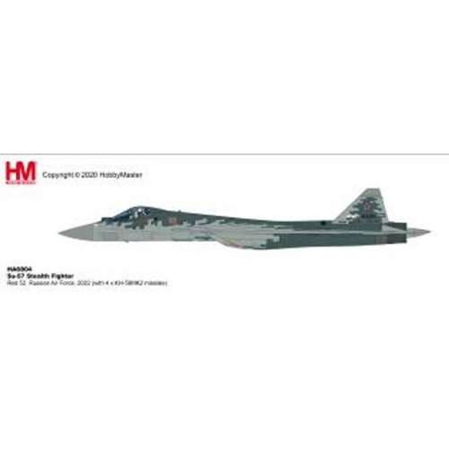 HA6804 - 1/72 SU-57 STEALTH FIGHTER RED 52, RUSSIAN AIR FORCE, 2022 (WITH 4 X KH-59MK2 MISSILES)