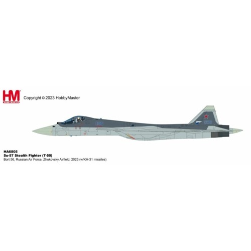 HA6805 - 1/72 SU-57 STEALTH FIGHTER (T-50) BORT 56, RUSSIAN AIR FORCE, ZHUKOVSKY AIRFIELD, 2023 (W/KH-31 MISSILES)